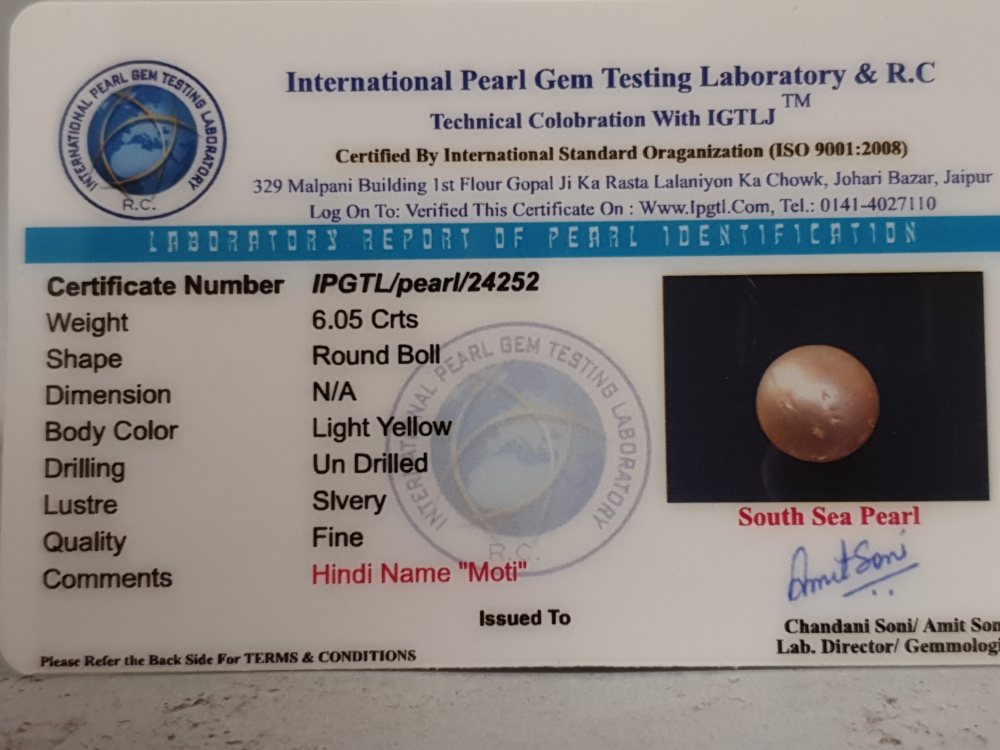 NATURAL SOUTH SEA PEARL  - 6.05CT